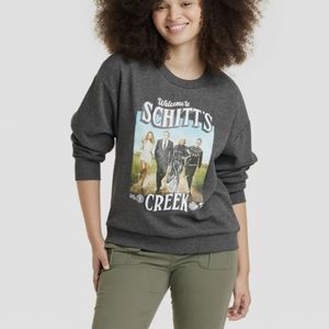 Welcome to Schitt's Creek Graphic Sweatshirt Charcoal Gray Cotton WOMEN